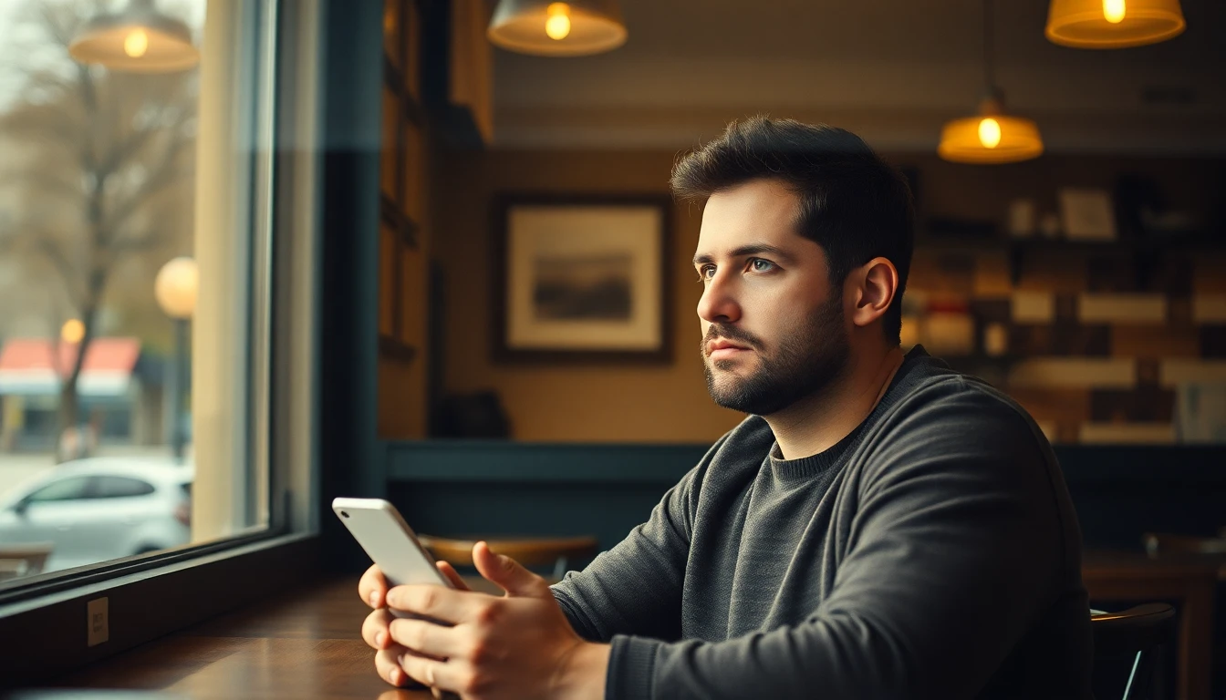 Muž přemýšlí o kritice v kavárně - jak přijímat zpětnou vazbu