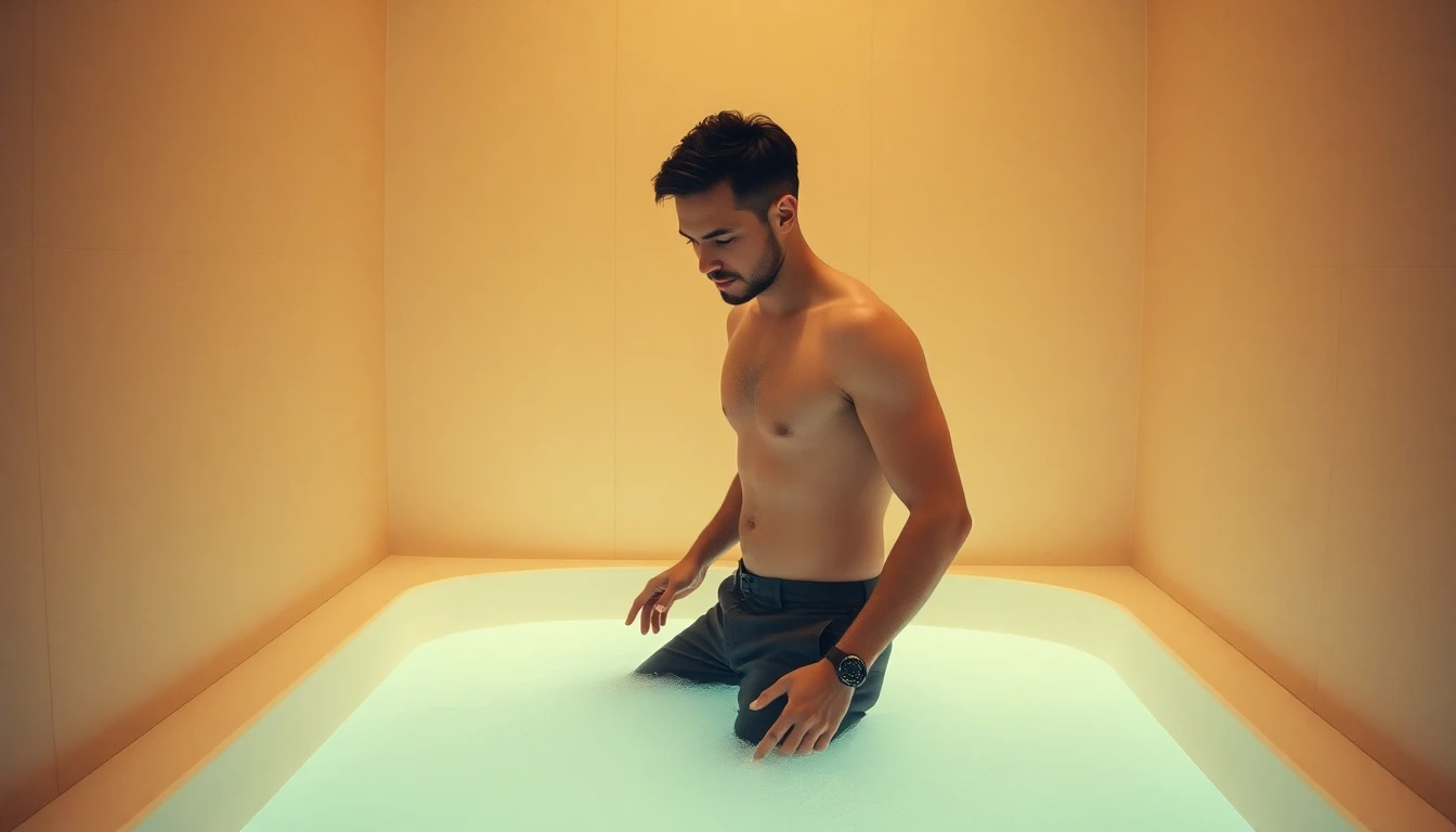 Muž v ledové koupi - otužování pro muže