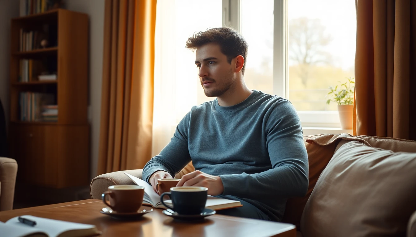 Muz premysli o produktivite a sprave energie v tichem prostredi