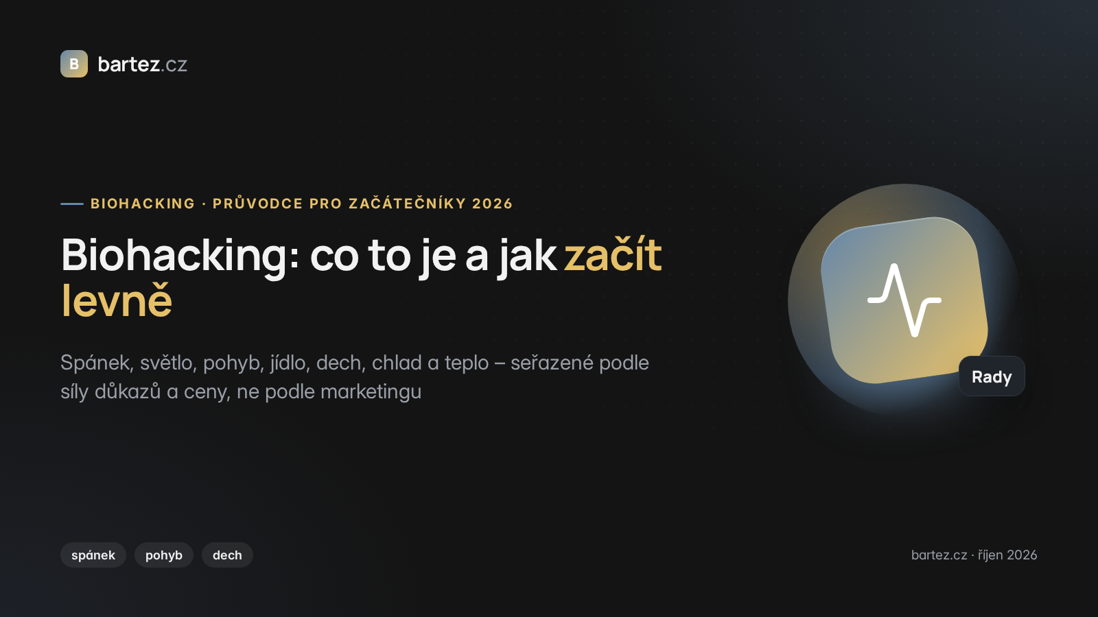 Titulní grafika: Biohacking – co to je a jak začít levně