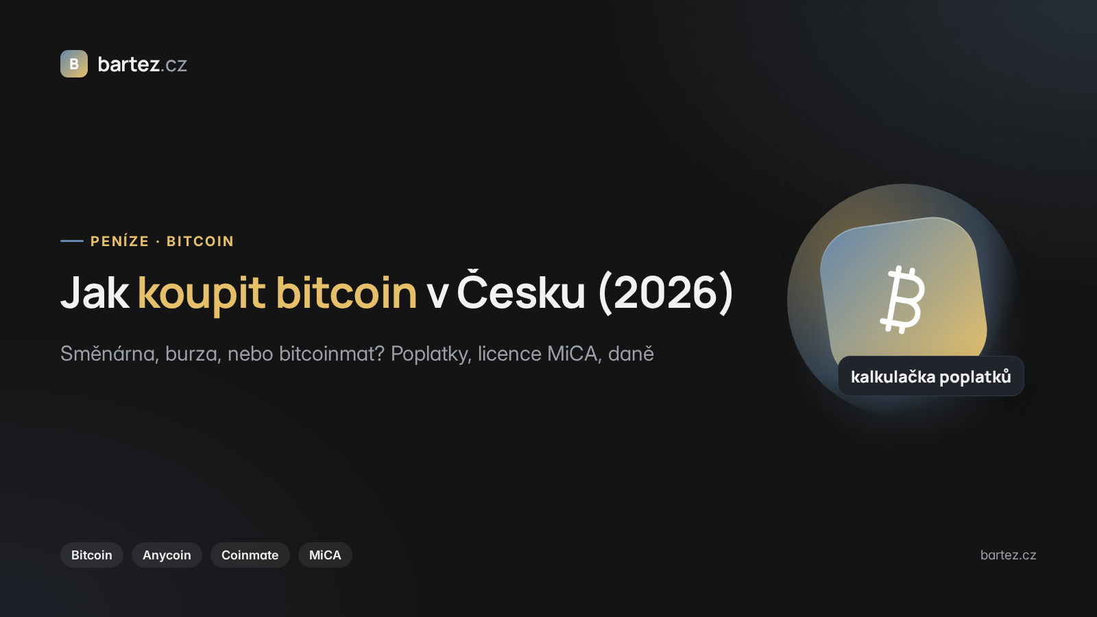 Jak koupit bitcoin v Česku 2026 – úvodní grafika