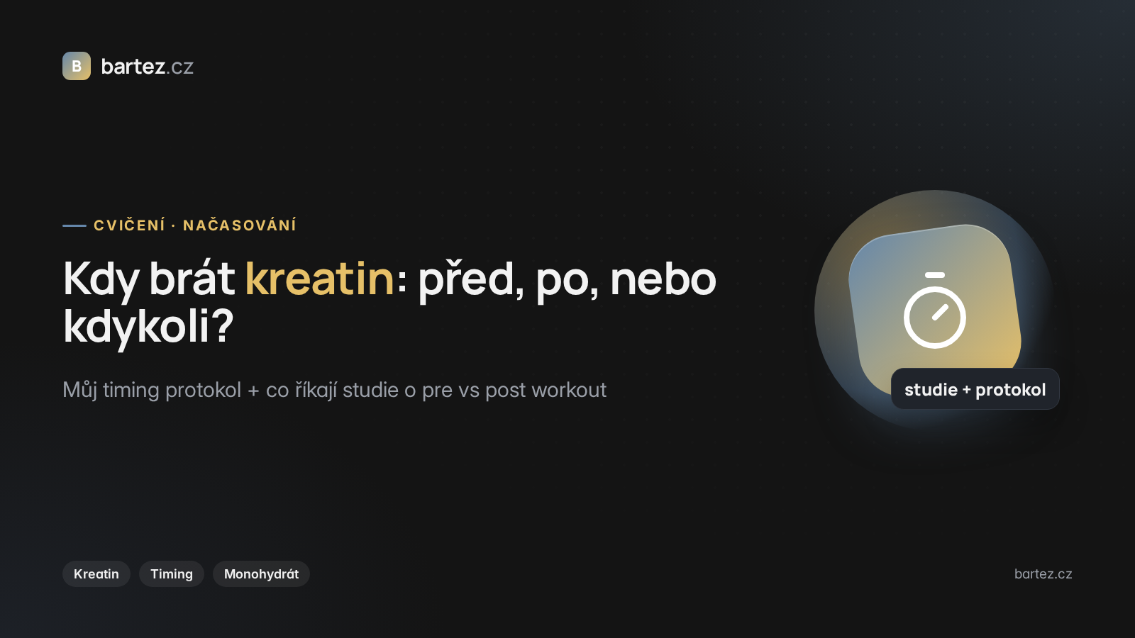 Kdy brát kreatin — cover grafika bartez.cz